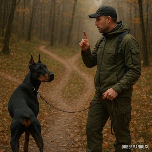 Доберман след