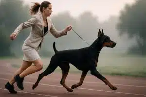 доберман бежит