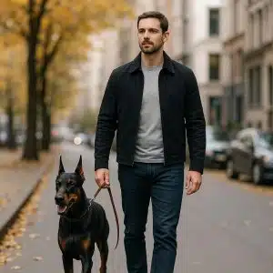 Доберман и хозяин