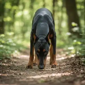 Доберман след