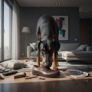 Доберман скучает