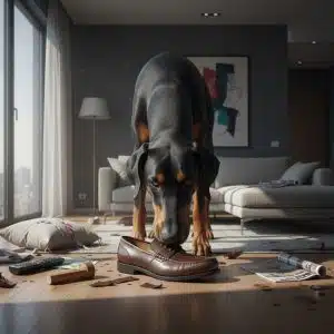 Доберман скучает