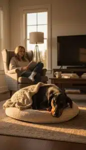 Доберман спит