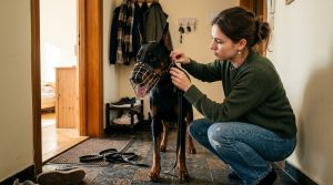 доберман приучаем к наморднику