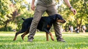 Доберман трюк змейка