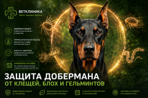 Доберман.Защита от клещей и блох