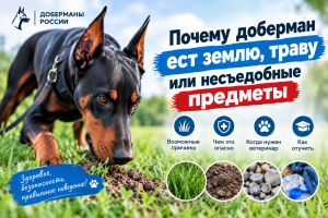 Почему доберман ест землю и траву
